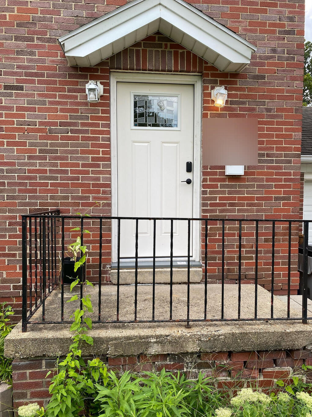 After - front door, West End After: new fiberglass front door with smart lock, West End, Decatur IL